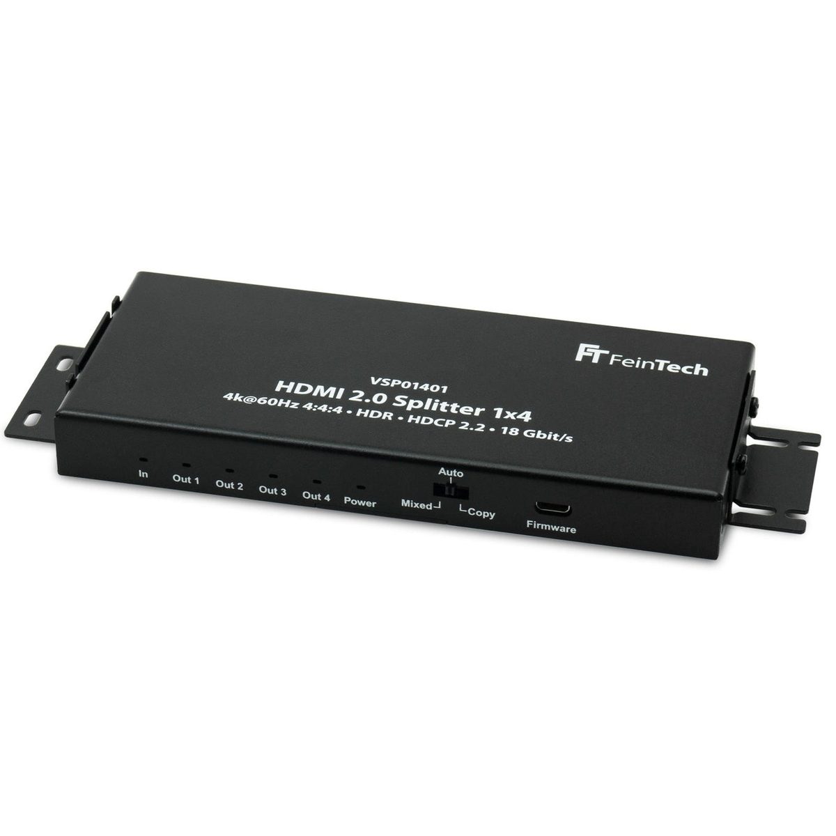 FeinTech | VSP01401 | HDMI 2.0 Splitter | 1 auf 4 Verteiler